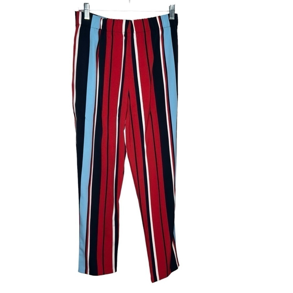 New Romeo + Juliet Couture Womens Paperbag Trousers Pants Multicolor Stripe M - Picture 8 of 8